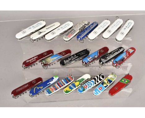 Victorinox - a selection of various knives, all Locational Themed, with various Models and designs (parcel)