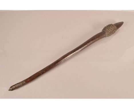 An Aboriginal Pineapple Headed Club, having tapering fluted shaft and a hatched handle, 70cm in lengthOverseas postage is cal