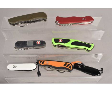 Victorinox - a selection of various knives, including Spartan PS White, One Hand Orange/Black, Spartan PS Black, Swiss Cheese