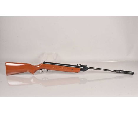 Two SMK XTB2K .22 Break Barrel Air Rifles, neither having serial number, one with dark brown stock, the other light brown sto