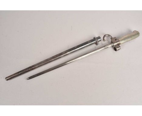 A Polish Captured French Lebel bayonet, stamped WZ86/93, also with serial number to the quillion, complete with steel scabbar