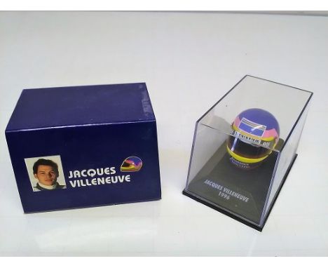 Jacques Villeneuve 1996 Miniature Helmet Die cast 1:8 scale model. Paul s Model Art Jacques Villeneuve Edition. In original b