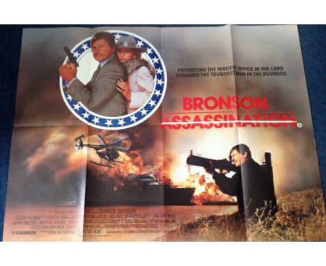 Movie poster Assassination. 40x30 quad movie poster (Grade A) from the 1987 film Assassination starring Charles Bronson in ex