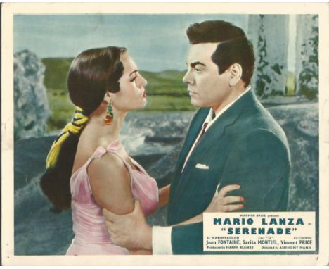 Lobby cards Serenade. Set of 8 10x8 coloured lobby cards from the 1956 film Serenade pin holes in corners marks around edges 
