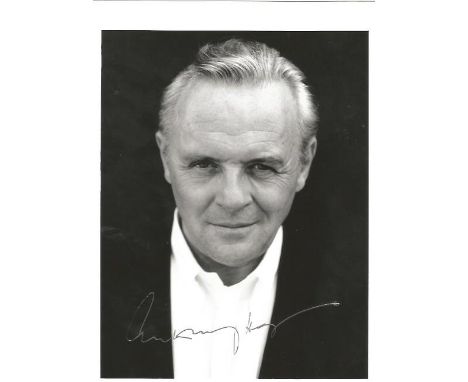 7x5 signed B/W photo by the actor Anthony Hopkins. Sir Philip Anthony Tony Hopkins CBE (born 31 December 1937) is a Welsh fil