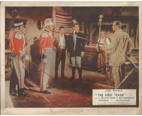 Lobby cards The First Texan. Set of 6, 10x8 coloured lobby cards from the 1956 film The First Texan fox marks around edges pi