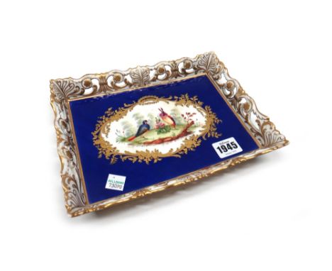 A group of English and Continental porcelains, late 18th and 19th century, comprising; a Worcester blue ground butter tub and