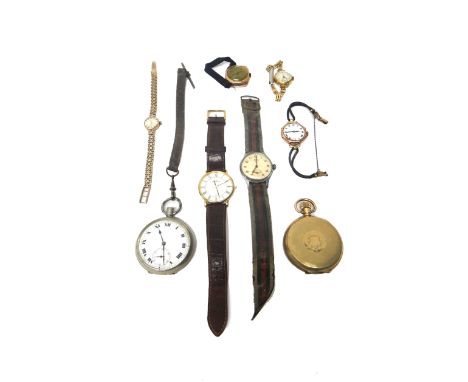 A 9ct gold cushion shape cased gentleman's wristwatch, the circular jewelled lever movement detailed Pilot, import mark Birmi