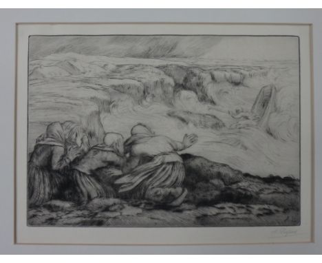 Alphonse Legros (1837-1911), Barque en Peril; Le Matin sur la riviere; Le Incomple de la mort; Les Victimes d'Incendie; Le Ba