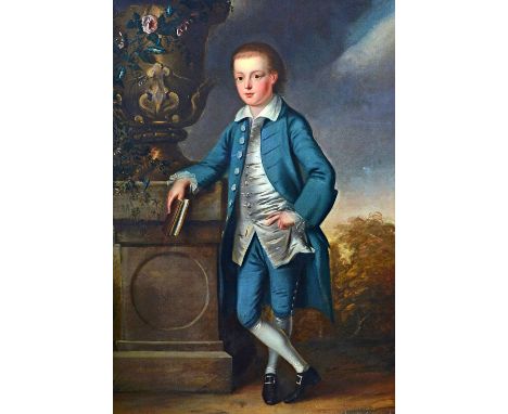 John S. C. Schaak (fl.1760-1770), Portrait of a young boy, oil on canvas, 125cm x 86cm.  Illustrated
