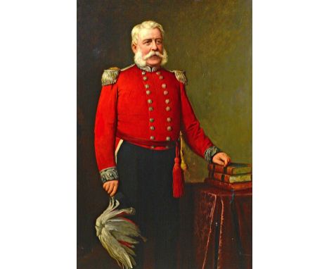 English School (19th century), Portrait of John Lindsay Scott of Mollance (d.1888), three quarter lengthy in Military uniform