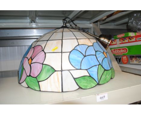 A Tiffany style ceiling light