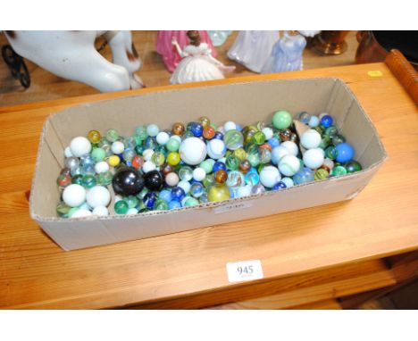 A box of vintage and other marbles