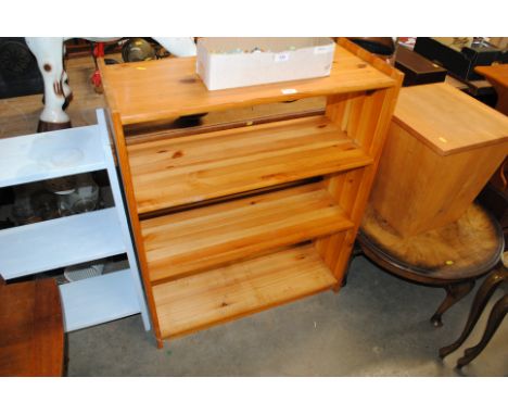 An open pine shelf 