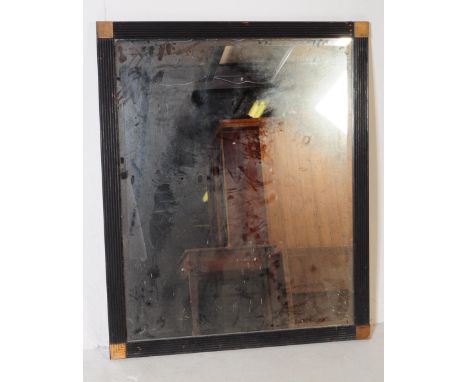 A vintage 20th century Art Deco style over mantel wall mirror. With a painted frame squared corners with central glass mirror