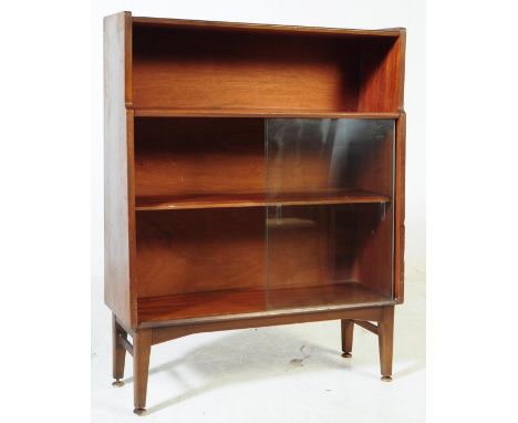 Nathan Furniture - A mid 20th century Nathan Furniture glazed display cabinet bookcase. The bookcase raised on squared legs, 