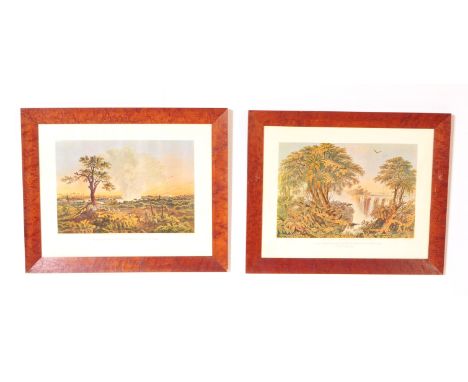 Thomas Baines - Two vintage 20th century prints. Comprising of herd of buffaloes driven to the edge of the chasm and the fall