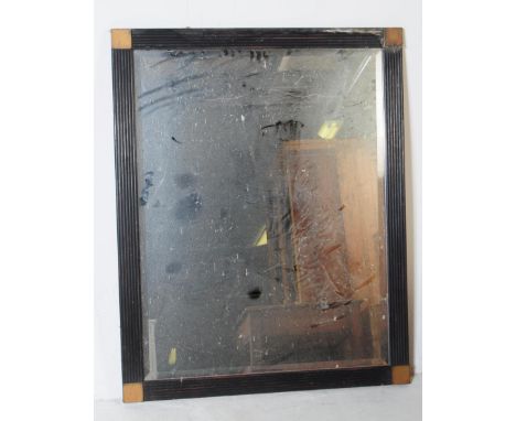 A vintage 20th century Art Deco style over mantel wall mirror. With a painted frame squared corners with central glass mirror