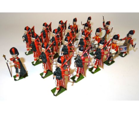 * Britains set 2109, Black Watch Pipe Band (Condition Very Good, side drum transfers flaky) 1957 (20)