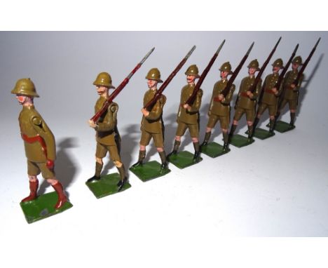 Britains set 1293, Durban Light Infantry with Officer (Repainted, Condition Very Good)  1934 (8)