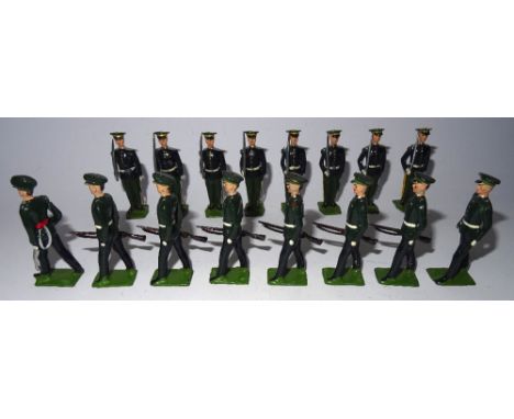 Britains set 2087, 5th Dragoon Guards dismounted no officer, one extra trooper (Condition Excellent) and set 2088, Duke of Co