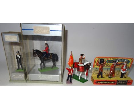 Trophy Army Service Corps General Service Supply Wagon with two horse team and two men unloading, Britains New Metal sets 730