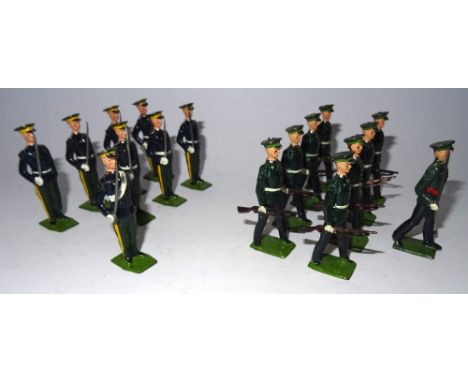 Britains set 2087, 5th Dragoon Guards dismounted with Officer (Condition Excellent) and set 2088, Duke of Cornwall's Light In