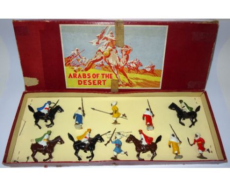 Britains set 2046 Arab Display in original illustrated box (Condition Very Good, one running and one marching figure missing,
