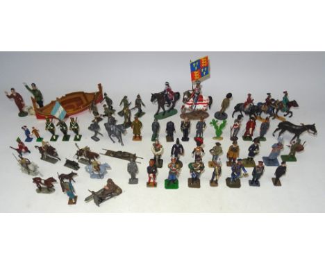 54mm Models, modelling materials and various other figures BMSS Collection, Turcos, Cowboys, some not 54mm scale, unfinished,