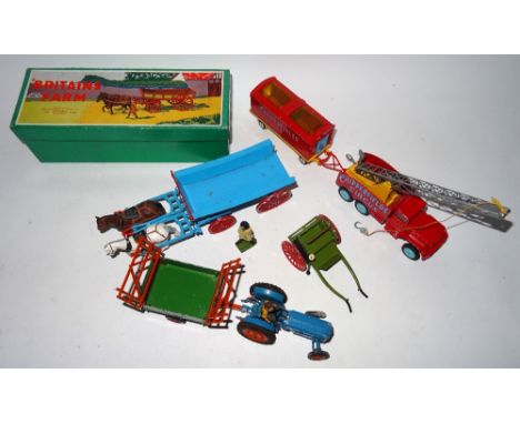 Britains set 5F four wheel Farm Waggon with Carter and two plastic horses in original illustrated box (Condition Very Good, t