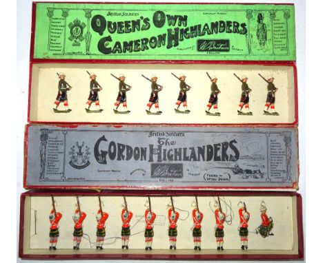 Britains set 114, Cameron Highlanders in khaki foreign service order in original Whisstock box (Condition Good, one shoulder 