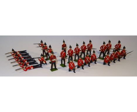 Britains two sets 17, Somerset Light Infantry on guard with Officers and two additional standing men, and from set 2086, ten 