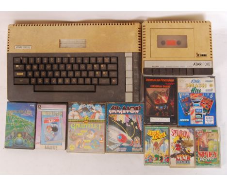 A collection of assorted Atari items to include; Atari 800 console &amp; Atari 1010 cassette recorder, 9+ games to include; L