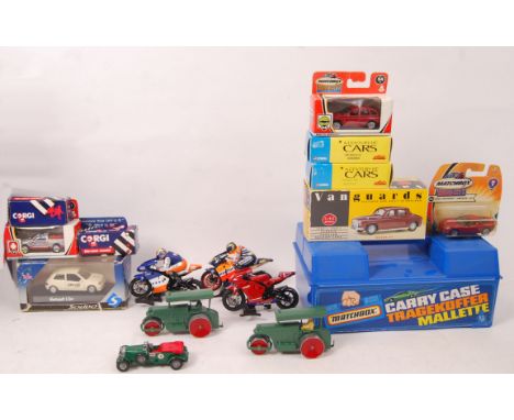 A collection of assorted loose &amp; boxed diecast model vehicles to include; 2x restored Dinky Steam Rollers, Matchbox Carry