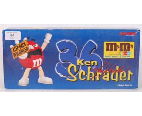 An original M&amp;M Ken Schrader 1/18 scale diecast model Nascar stock car. Within original polystyrene case &amp; box.&nbsp;