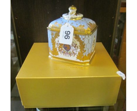 A Diamond Jubilee limited edition bone china tea caddy