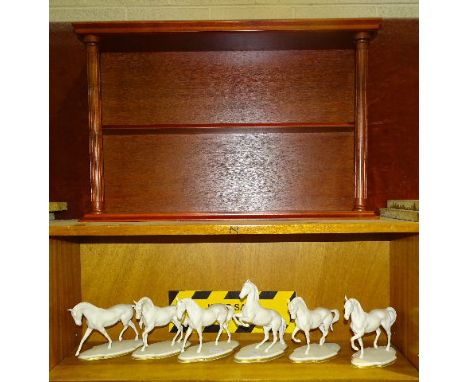 A collection of six Franklin Mint porcelain 'Spanish Riding School Vienna' horse figures: 'Passage', 'Travers', 'Levade', 'Pi