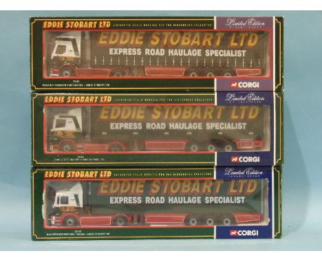 Corgi, Limited Edition Collectables: 75601, 75702 and 76602, all Eddie Stobart Ltd, (boxed), also Corgi, "25 Truck Fest" CC13