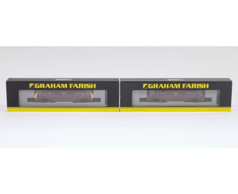 Two boxed Graham Farish by Bachmann N gauge locomotives to include 371-660A class 42 diesel BR maroon D823 'Hermes' and 371-6