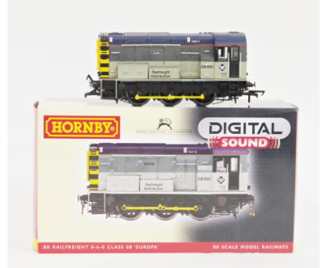 Hornby model railways OO gauge locomotive R3036XS BR rail freight Class 08 08661 with sound, decoder fitter, boxed