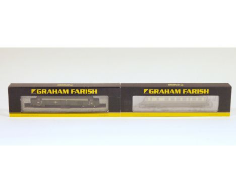 Two boxed Graham Farish by Bachmann N gauge locomotives to include 371-629 GWR Railcar No.20 GWR chocolate &amp; cream togeth