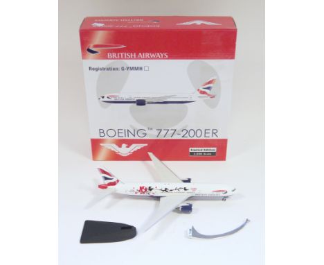 Eagle 1:200 scale limited edition British Airways Boeing 777-200ER diecast model aircraft,&nbsp;registration: G-YMMH, boxed