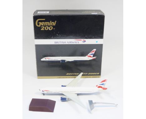 Gemini Jets - Gemini 200 1:200 scale die-cast aircraft model British Airways Boeing 777-200ER, item no. G2BAW149, boxed