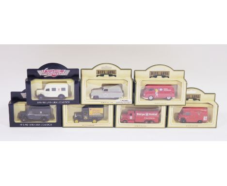 Boxed Lledo 'Days Gone' diecast vans and cars, approximately 90 including Vanguards, Collectors Club, advertising, etc and bo