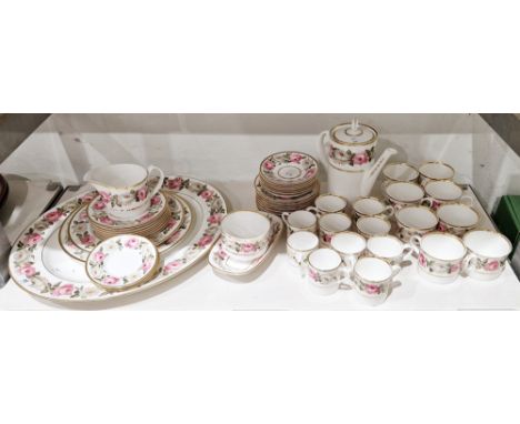 Royal Worcester porcelain part tea and coffee service&nbsp;'Royal Garden' pattern, to include coffeepot, eight large teacups/