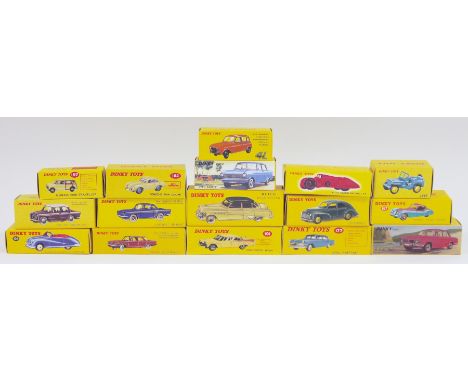 Sixteen Modern Dinky Toys by Mattel&nbsp;to include 552 Chevrolet "Corvair", 24 R 203 Peugeot, 177 Opel Kapitan, 191 Dodge Ro