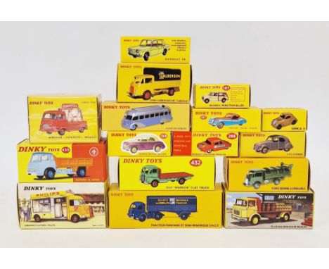 Sixteen Modern Dinky Toys by Mattel&nbsp;to include 435 Bedford TK tipper, 432 Guy "Warrior" flat truck, 564 Miroitier Estafe