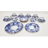 20th century Royal Crown Derby blue and white transfer-printed chinoiserie pattern part tea-service,