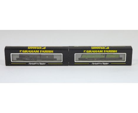 Two boxed Graham Farish by Bachmann N gauge locomotives&nbsp;to include 372-275 West Country 21C101 Exeter SR malachite green