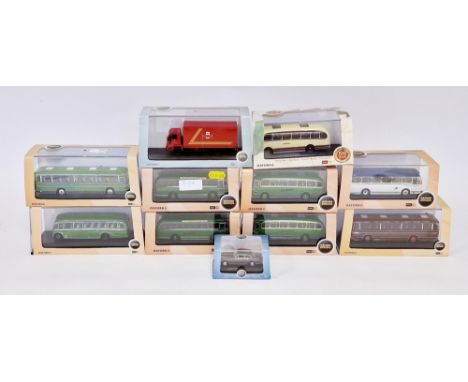 Collection of 11 Oxford diecast vehicles, 1:76 scale, including eight Oxford Omnibus including Southdown Leyland Royal Tiger,